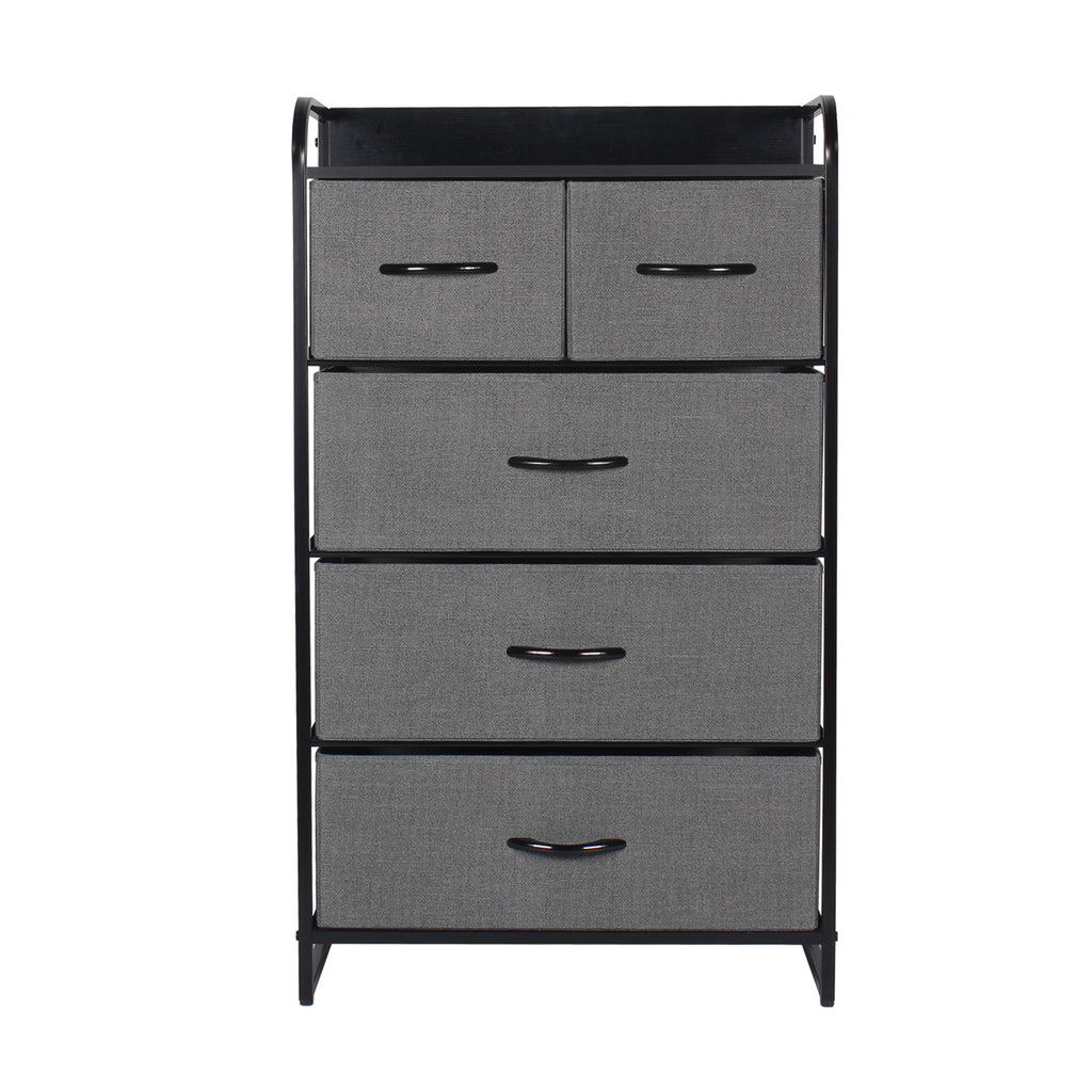 Ovela 5 Drawer Storage Chest - Dark Grey