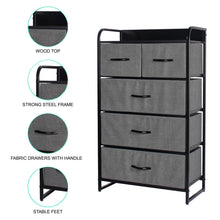 Load image into Gallery viewer, Ovela 5 Drawer Storage Chest - Dark Grey