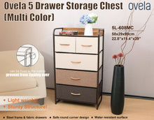 Load image into Gallery viewer, Ovela 5 Drawer Storage Chest - Multi Color