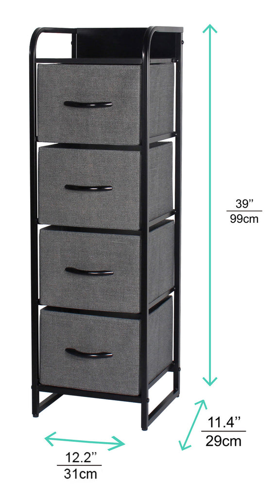 Ovela 4 Drawer Storage Chest - Dark Grey