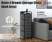 Load image into Gallery viewer, Ovela 4 Drawer Storage Chest - Dark Grey