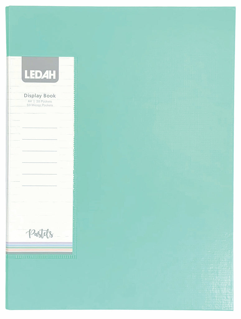 Ledah Pastels Display Book A4 Green 20 Pocket