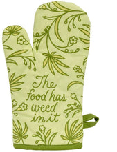Load image into Gallery viewer, Blue Q: Oven Mitt - The Food Has Weed In It
