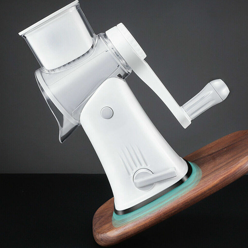 Hand-Cranked Rotary Drum Vegetable Cutter with 5 Blades
