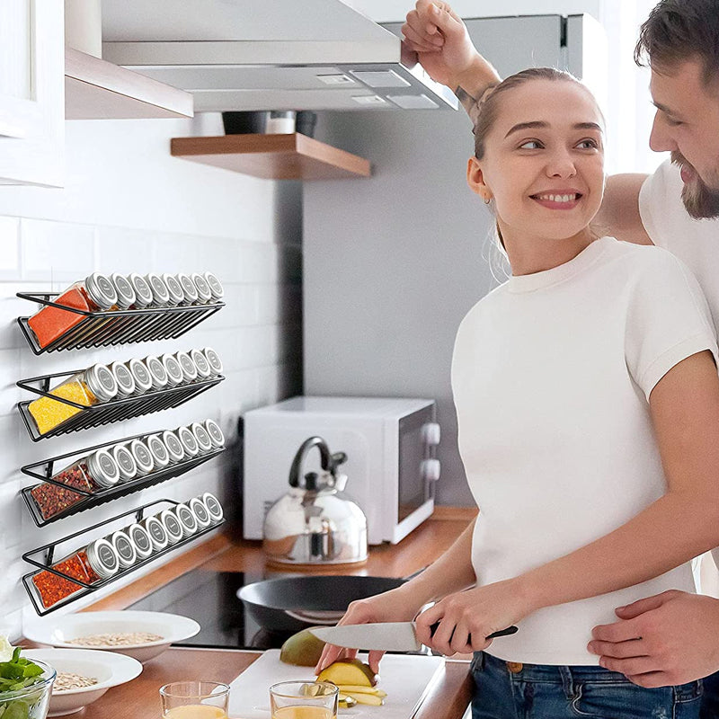 Four-Tier Wall-Mounted Kitchen Spice Rack