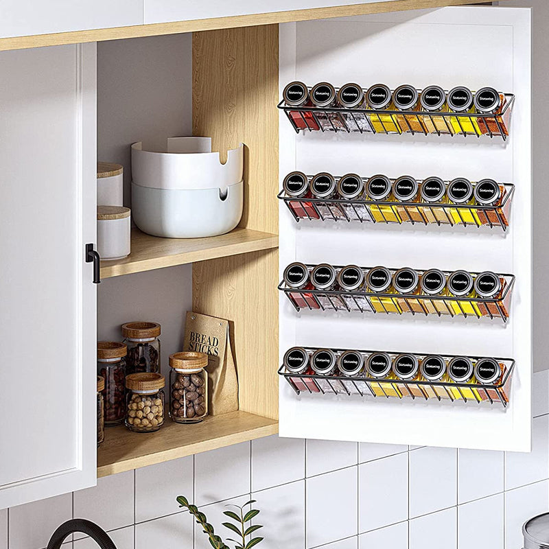 Four-Tier Wall-Mounted Kitchen Spice Rack