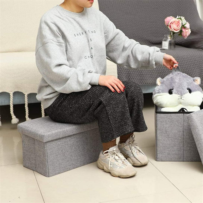 Linen Folding Organizer Storage Stool