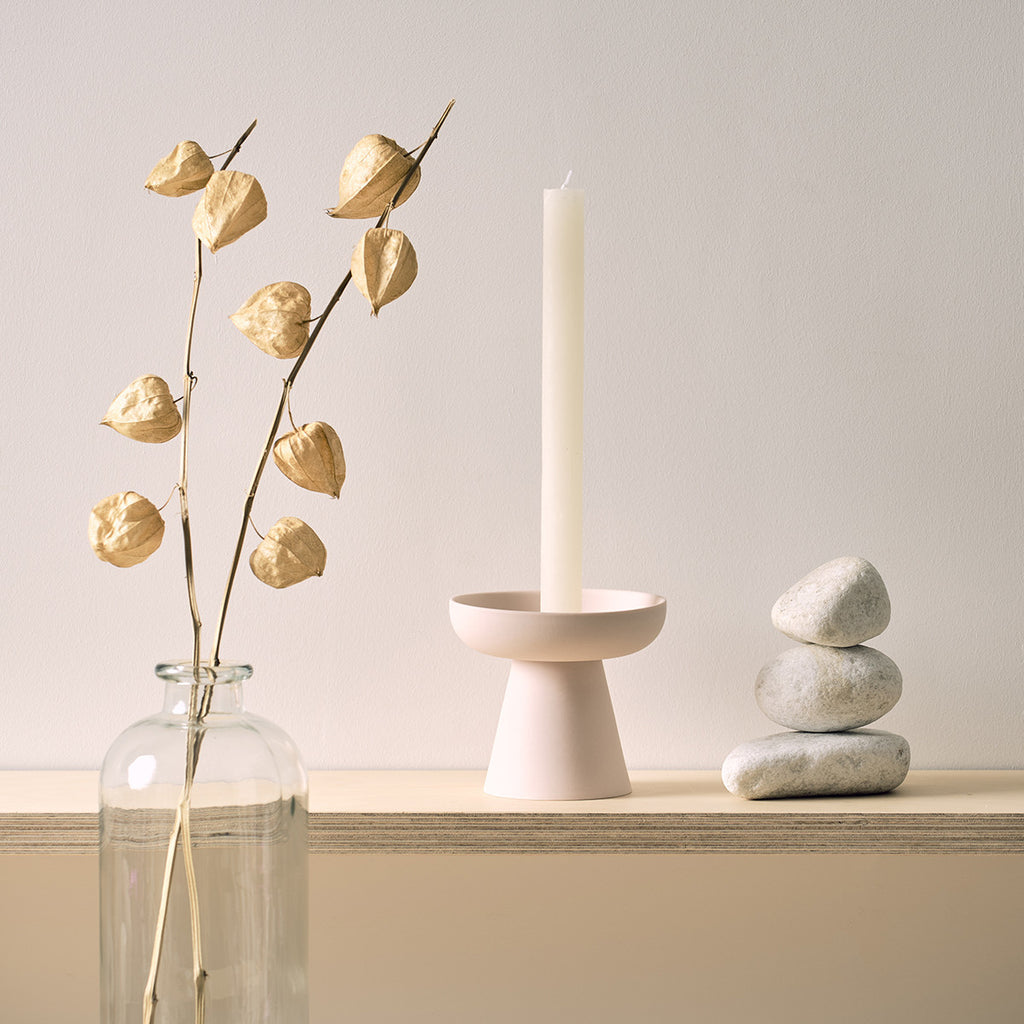 Aery Living: Porcini Candle Holder Medium - Soft Pink