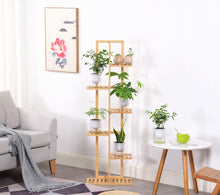 Load image into Gallery viewer, Bamboo Multi-Tiered Plant Shelf