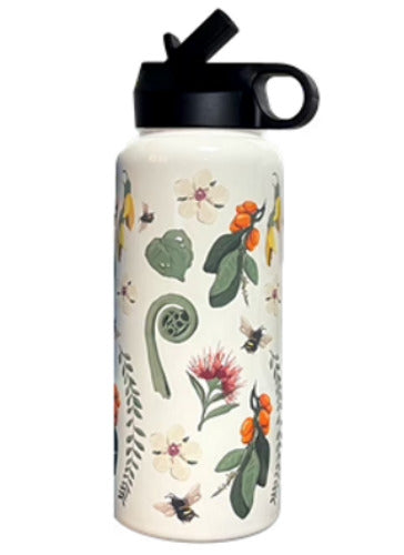 Moana Road: 1L Insulated Drink Bottle - Native Flora