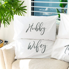 Load image into Gallery viewer, Splosh: Wedding Hubby Wifey Pillowcase Set