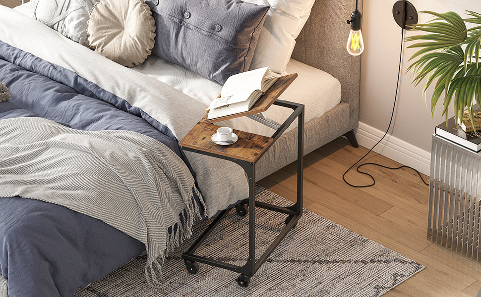 Vasagle C-shaped Side Table with Tilting Top