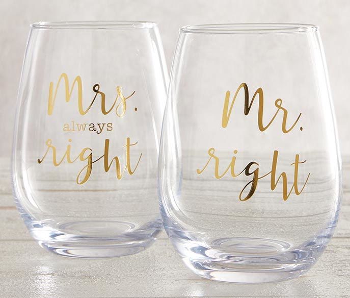 Heartfelt: Stemless Wine Glass - Mr. Right