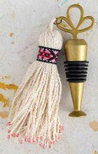 Load image into Gallery viewer, Natural Life: Tassel Stopper - Natural Red Beaded