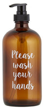 Load image into Gallery viewer, 47th &amp; Main: Amber Soap Bottle - Please Wash Your Hands