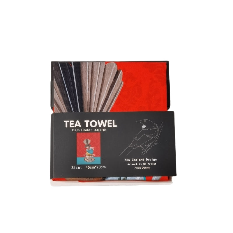 Red Fantail Tea Towel - AM Trading