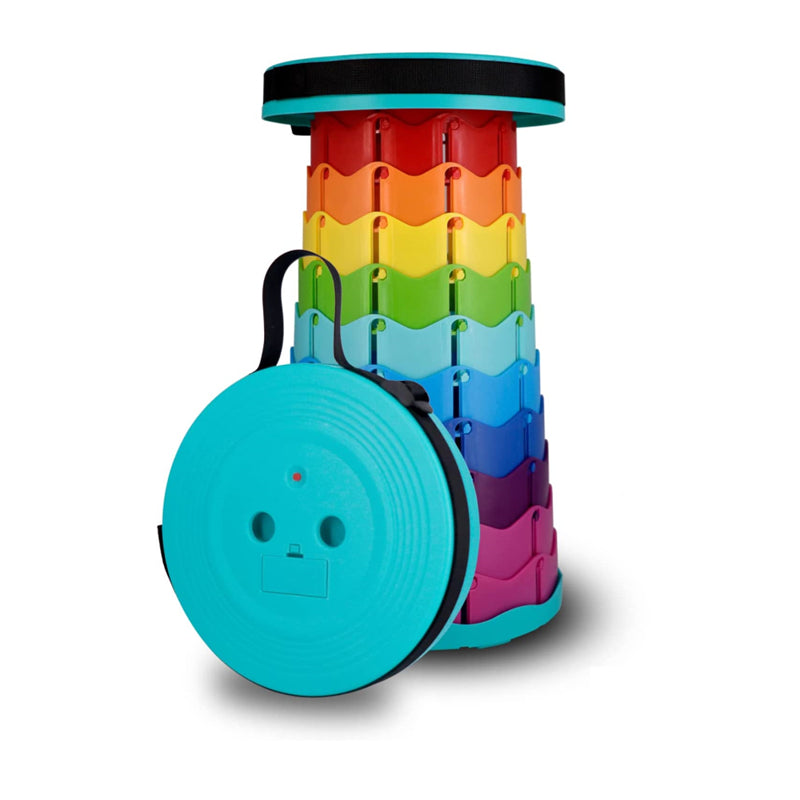 LED Rainbow Light-Up Retractable Stool - Blue