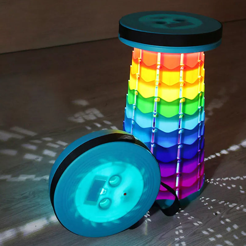 LED Rainbow Light-Up Retractable Stool - Blue