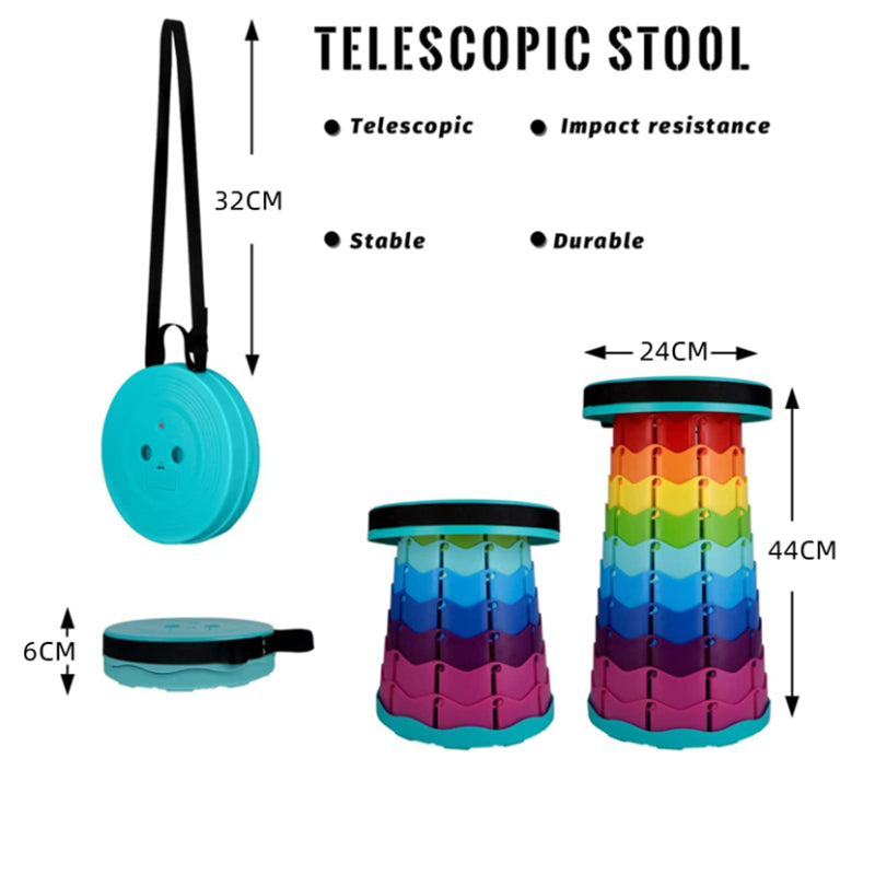 LED Rainbow Light-Up Retractable Stool - Blue