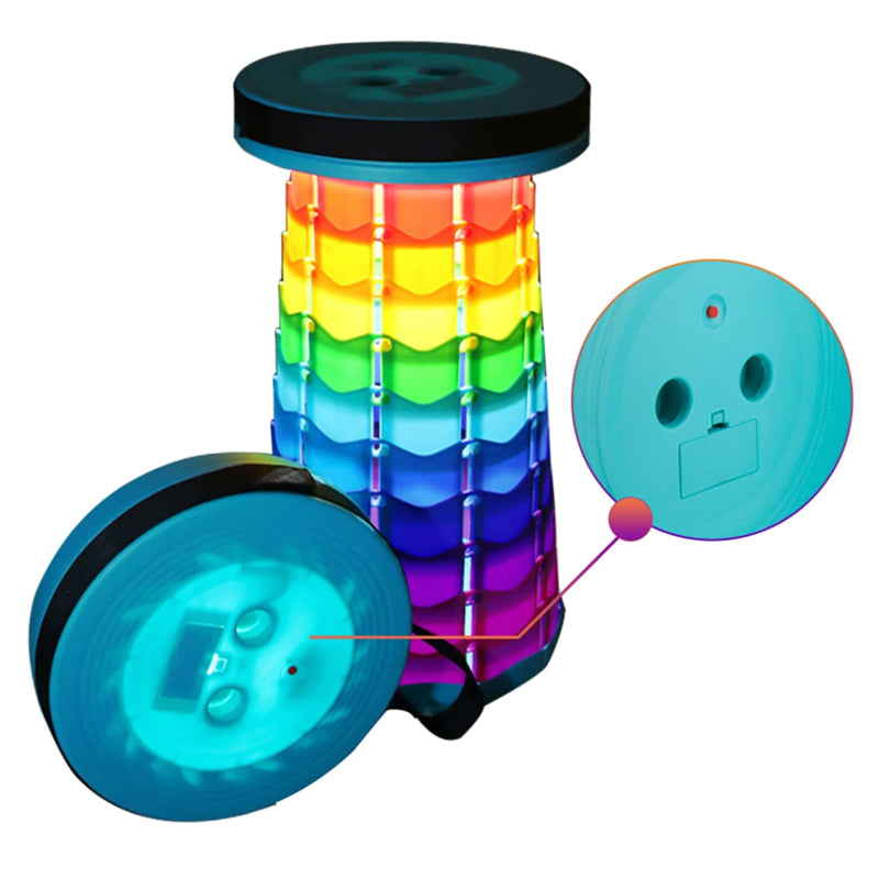 LED Rainbow Light-Up Retractable Stool - Blue