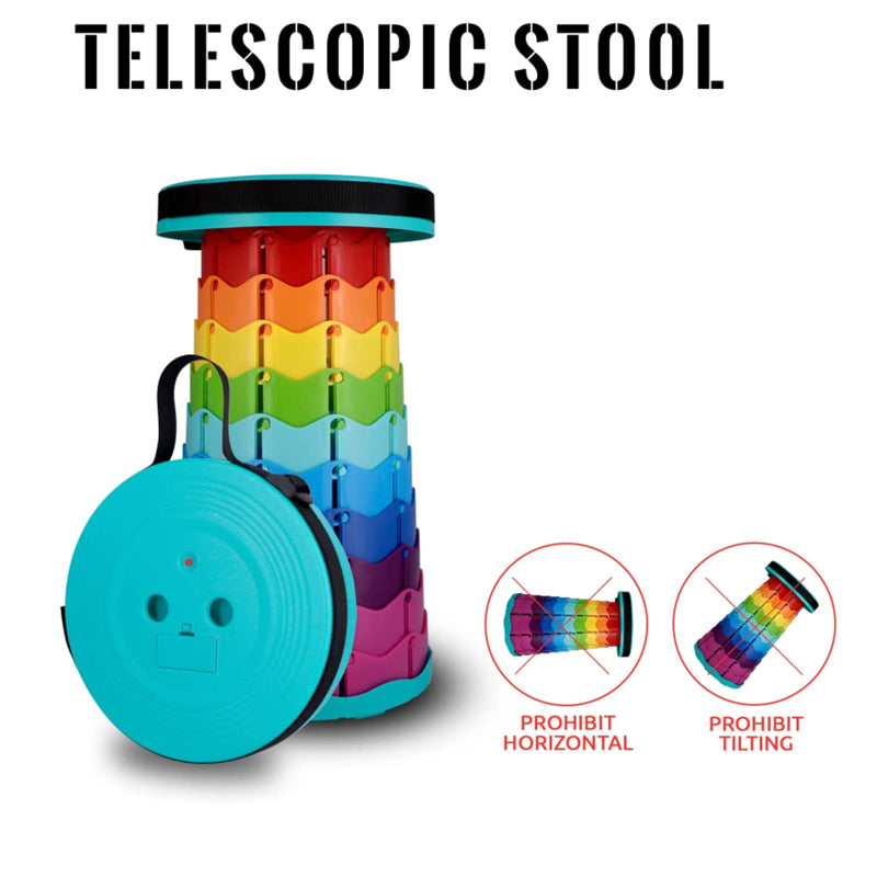 LED Rainbow Light-Up Retractable Stool - Blue