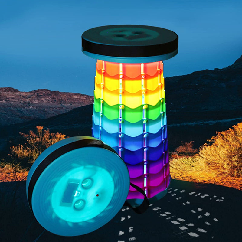 LED Rainbow Light-Up Retractable Stool - Blue