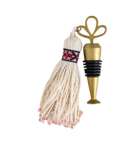 Load image into Gallery viewer, Natural Life: Tassel Stopper - Natural Red Beaded