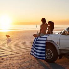 Load image into Gallery viewer, Dock &amp; Bay: Picnic Blanket Large 100% Recycled - Whitsunday Blue