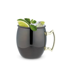 Load image into Gallery viewer, Black Moscow Mule Mug with Gold Handle - True