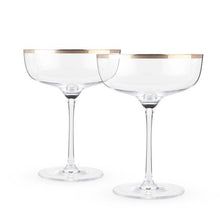 Load image into Gallery viewer, Copper Rim Crystal Coupe Set - Twine