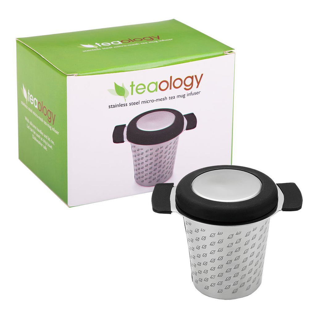 Teaology: Stainless Steel Mug Tea Infuser with Drip Tray - D.Line