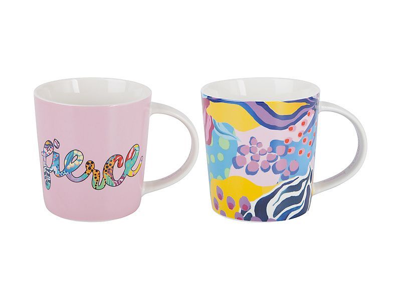 Maxwell & Williams: Kasey Rainbow Be Fierce Mug Set - Fierce (380ml) (Set of 2)