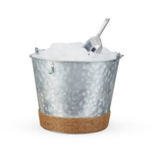 Load image into Gallery viewer, Jute Wrapped Galvanized Ice Bucket - Twine