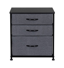 Load image into Gallery viewer, Ovela 3 Drawer Nightstand Bedside Table - Dark Grey