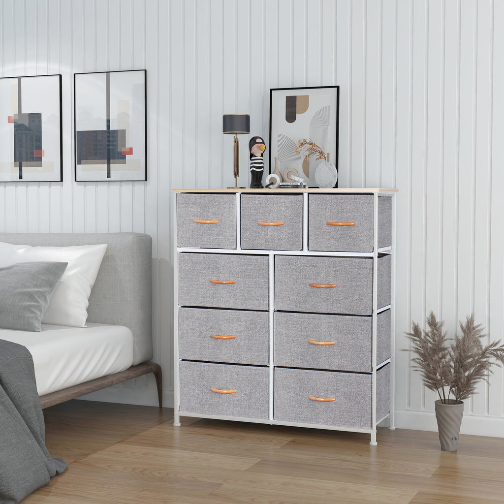 Ovela 9 Drawer Storage Chest - Light Grey