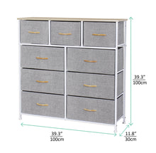 Load image into Gallery viewer, Ovela 9 Drawer Storage Chest - Light Grey