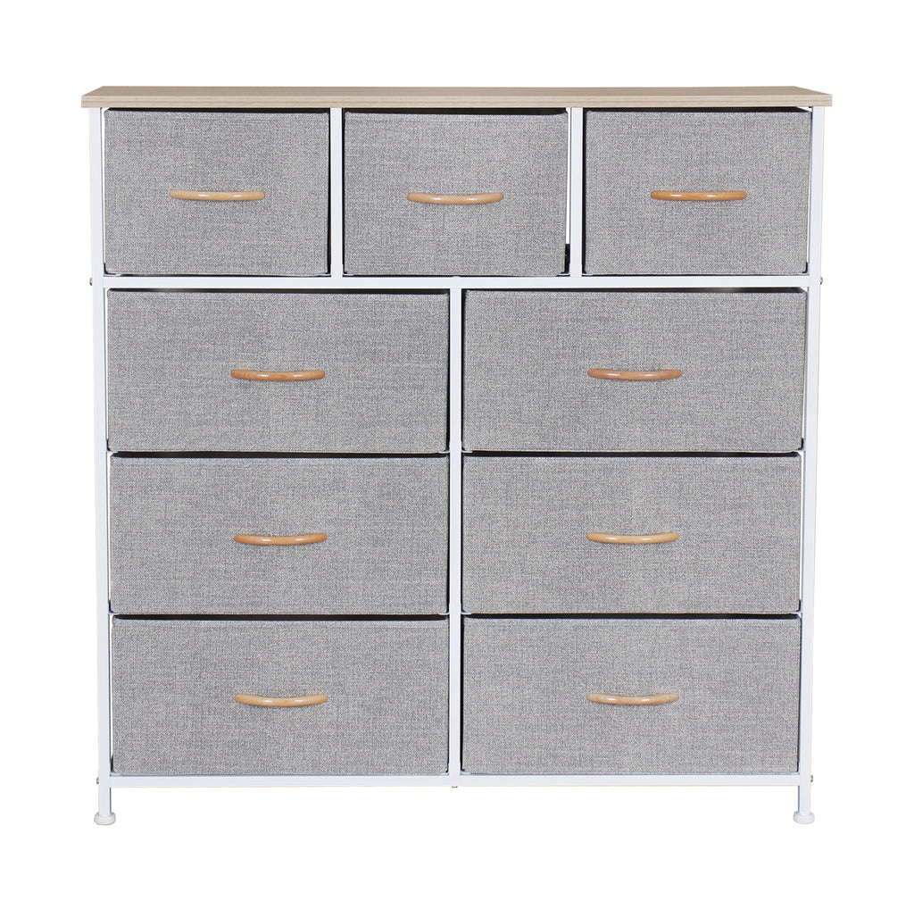 Ovela 9 Drawer Storage Chest - Light Grey