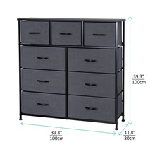 Load image into Gallery viewer, Ovela 9 Drawer Storage Chest - Dark Grey