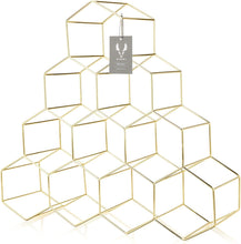 Load image into Gallery viewer, Viski 10-Bottle Gold Geo Wine Rack