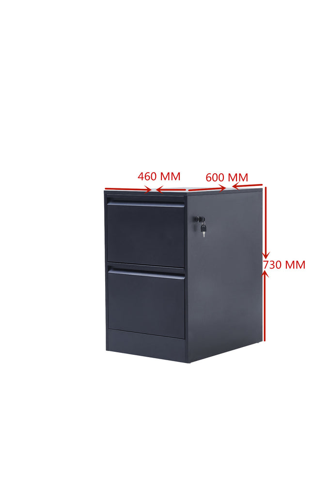 Gorilla Office Particle Board & Steel 2 Drawers Black