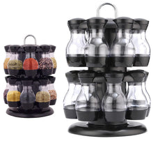 Load image into Gallery viewer, 16-Bottle Double-Layer Rotating Spice Rack Set