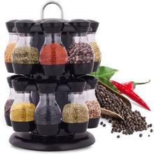 Load image into Gallery viewer, 16-Bottle Double-Layer Rotating Spice Rack Set