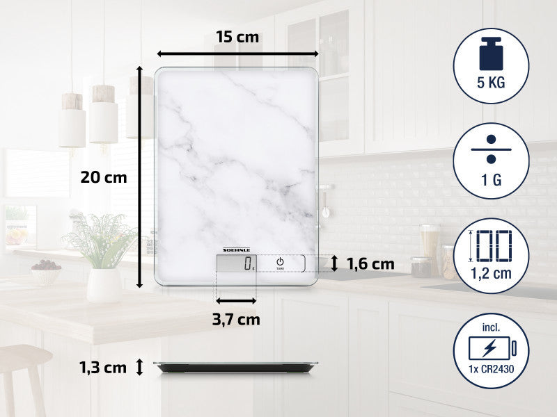 Soehnle: Digital Kitchen Scale - Page Compact 300 Marble
