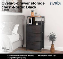 Load image into Gallery viewer, Ovela 3 Drawer Storage Chest - Nordic Black