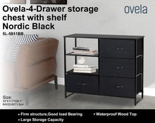 Load image into Gallery viewer, Ovela 4 Drawer Storage Chest With Shelf - Nordic Black