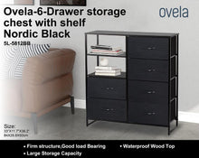 Load image into Gallery viewer, Ovela 6 Drawer Storage Chest With Shelf - Nordic Black