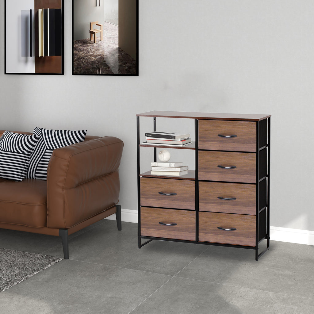 Ovela 6 Drawer Storage Chest With Shelf - Nordic Walnut