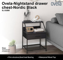 Load image into Gallery viewer, Ovela Nightstand Drawer Chest - Nordic Black