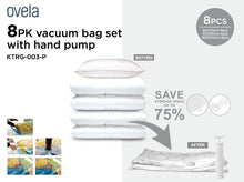 Load image into Gallery viewer, Ovela Set of 8 Vacuum Storage Bag With Hand Pump