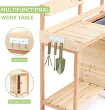 Load image into Gallery viewer, Solid Wood Potting Table with Basin